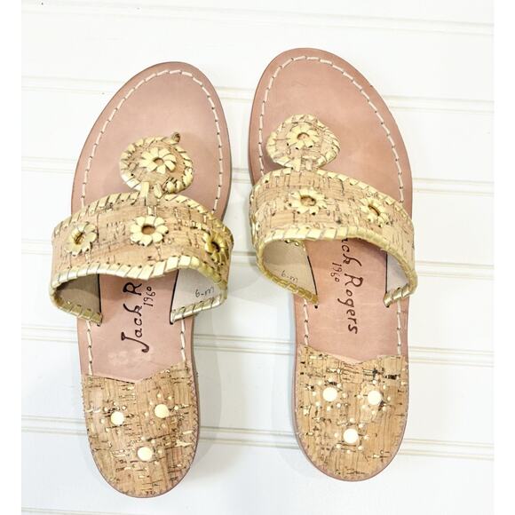 Jack Rodgers Flat Sandal In Cork Size 6 - Picture 2 of 8